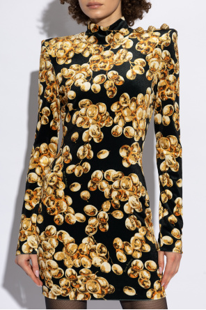 Balmain Velvet dress with stand-up collar