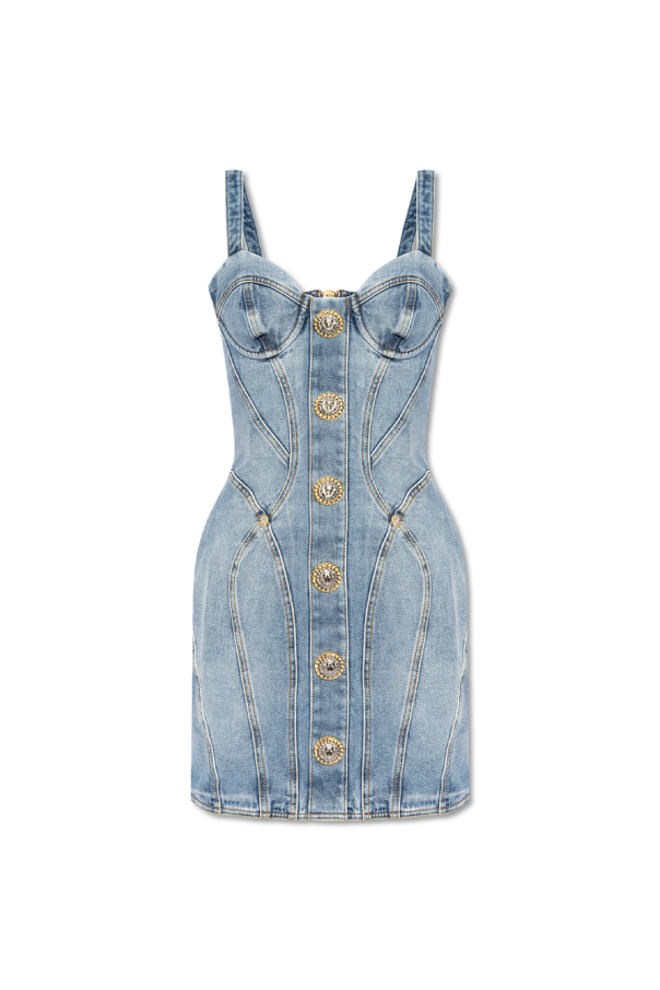 Balmain Denim dress with straps