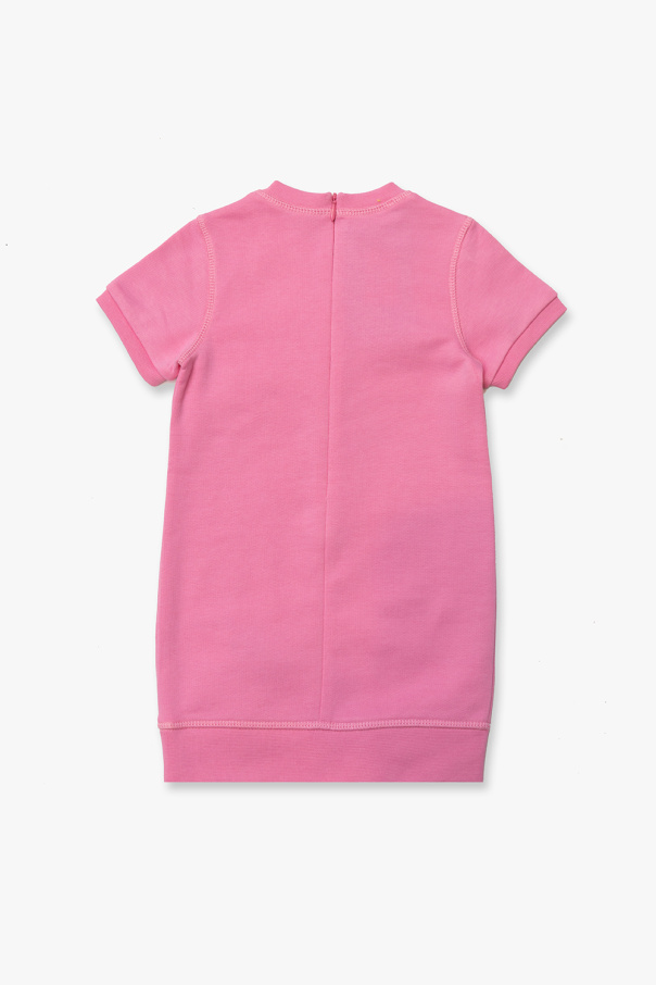 Dsquared2 Kids Linen Blend V-Neck Tie Waist Midi Tea Dress
