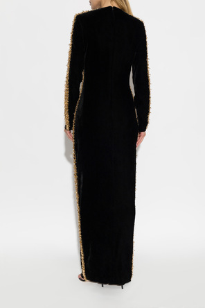 Balmain Dlhé šaty s aplikáciami