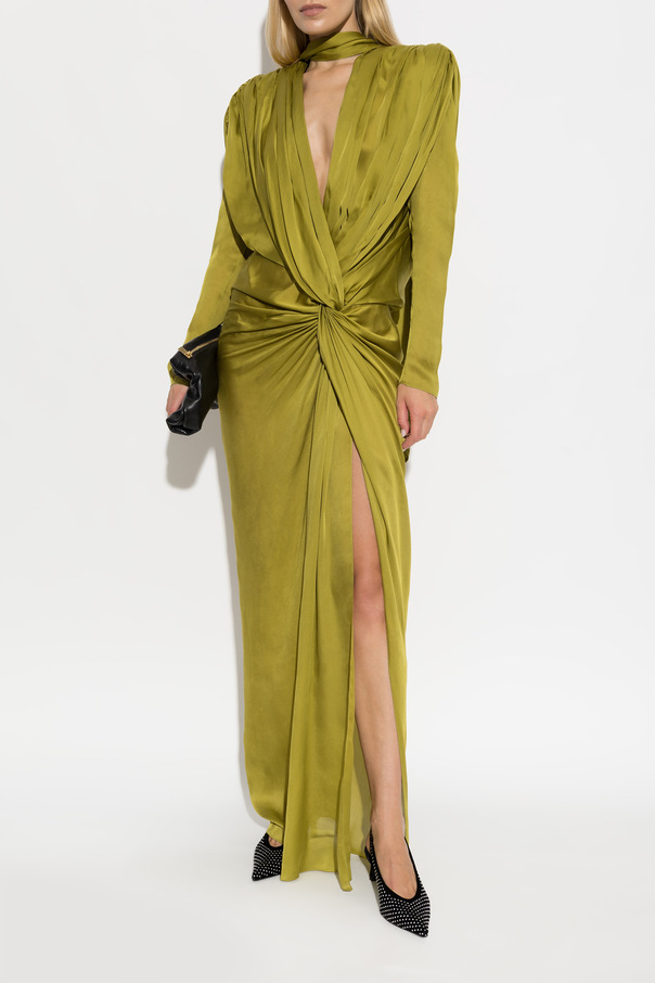 Balmain Vestido de seda de corte assimétrico