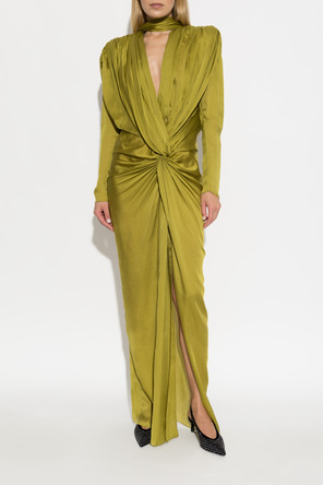 Balmain Vestido de seda de corte assimétrico