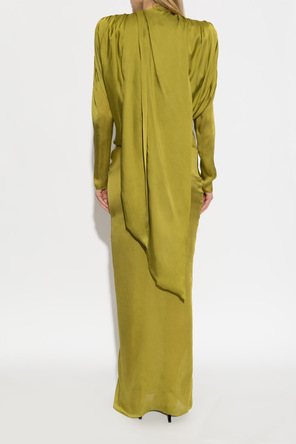 Balmain Vestido de seda de corte assimétrico
