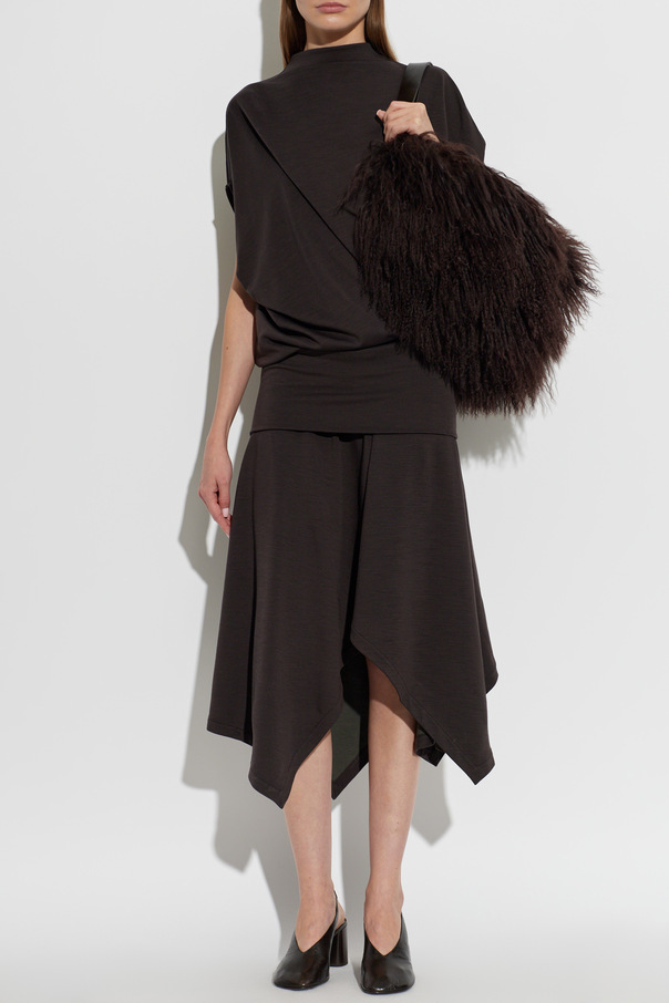 Lemaire Vestido asimétrico con drapeado en la cintura