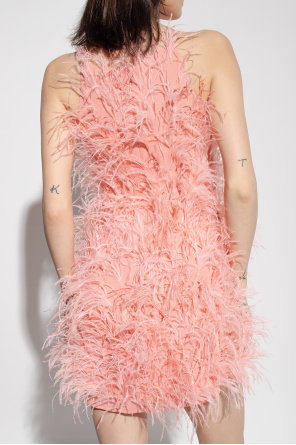 Cult Gaia ‘Shannon’ dress Maxi with ostrich feathers