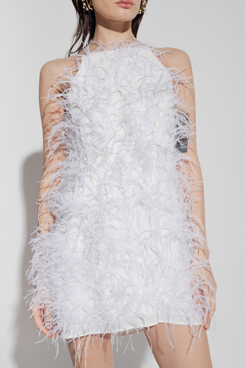 Cult Gaia ‘Shannon’ mom dress with ostrich feathers