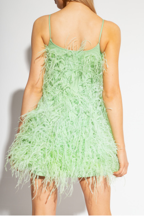 Cult Gaia ‘Zariah’ Lace dress with ostrich feathers