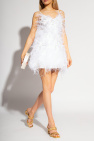 Cult Gaia ‘Zariah’ ruffle dress with ostrich feathers