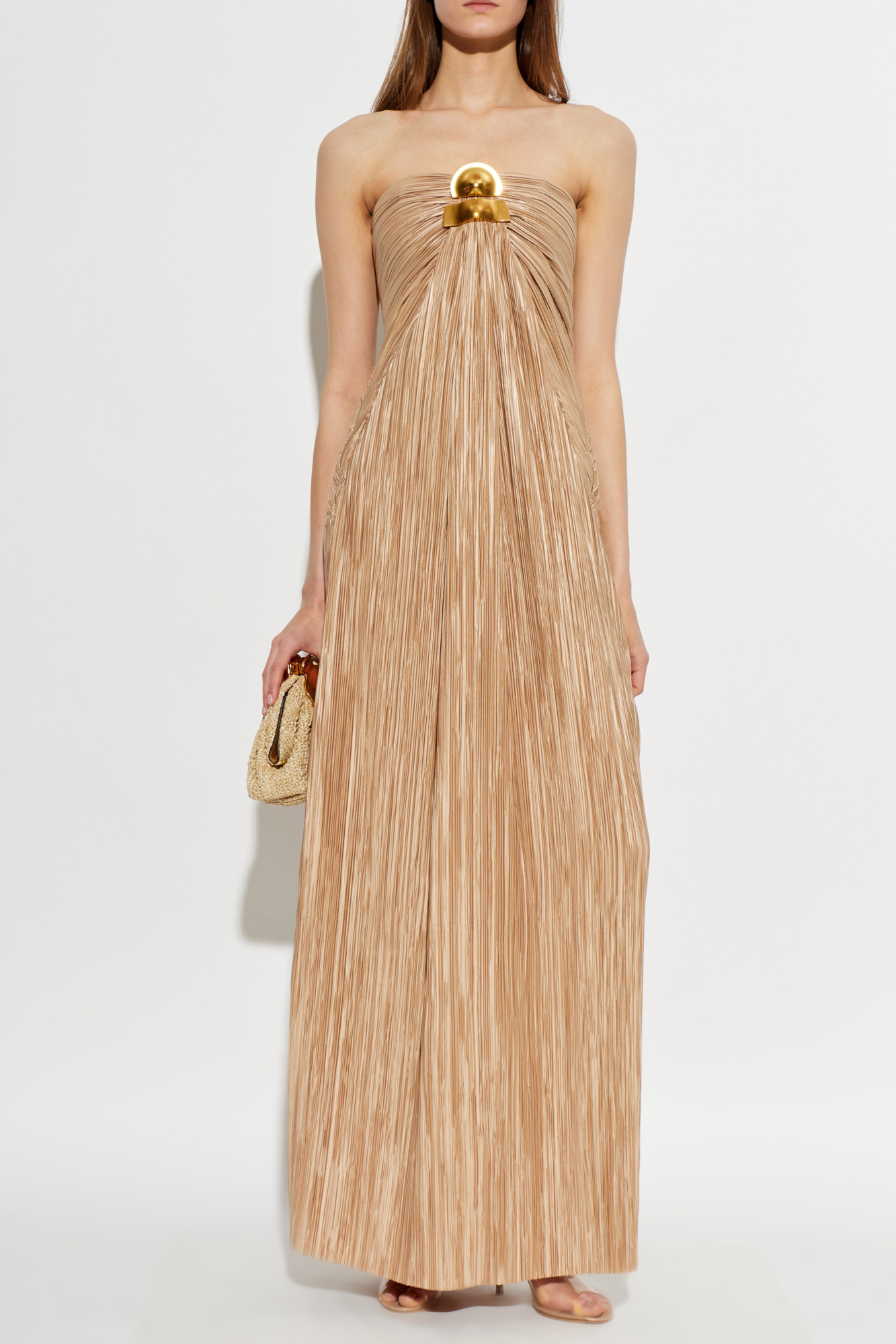 Cult Gaia Sequoia Pleated Maxi Dress - Neutrals