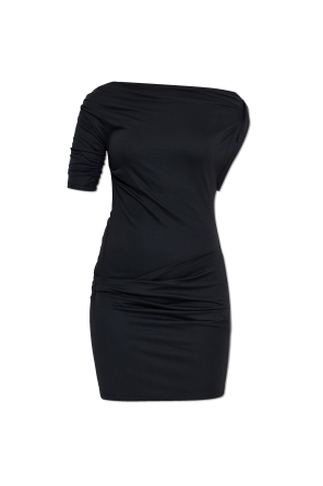 Dress with decorative draping