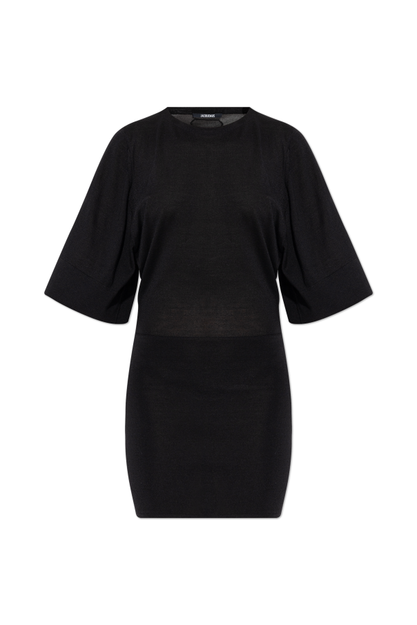 Jacquemus Wełniana sukienka z wyszytym logo