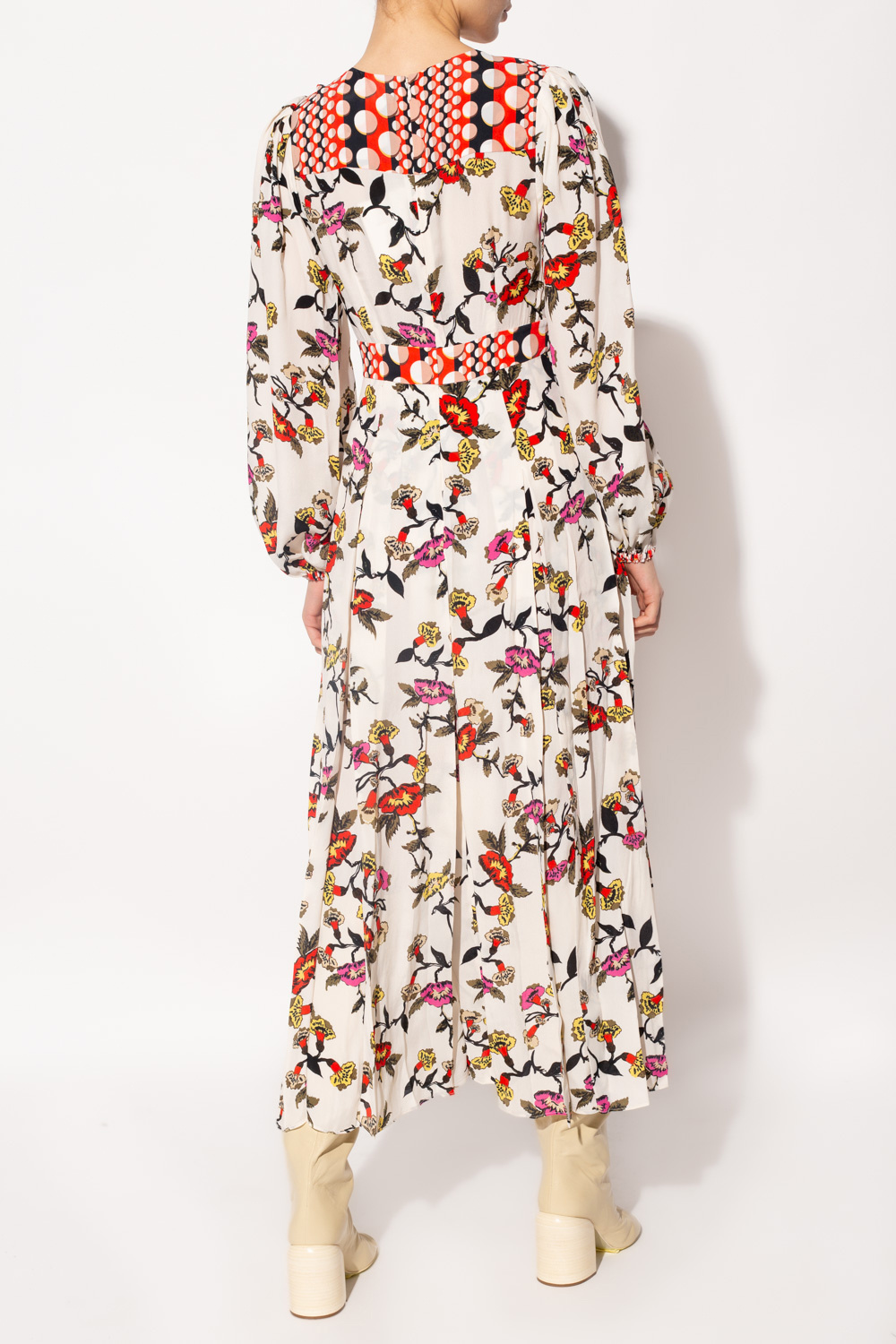 Stella Jean motif cotton dress Pleated dress
