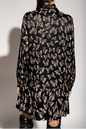 Diane Von Furstenberg ‘Akila’ sheer dress with tie neck