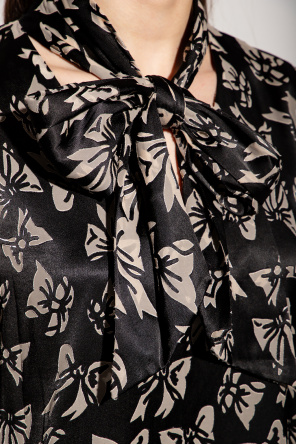 Diane Von Furstenberg ‘Akila’ sheer dress with tie neck