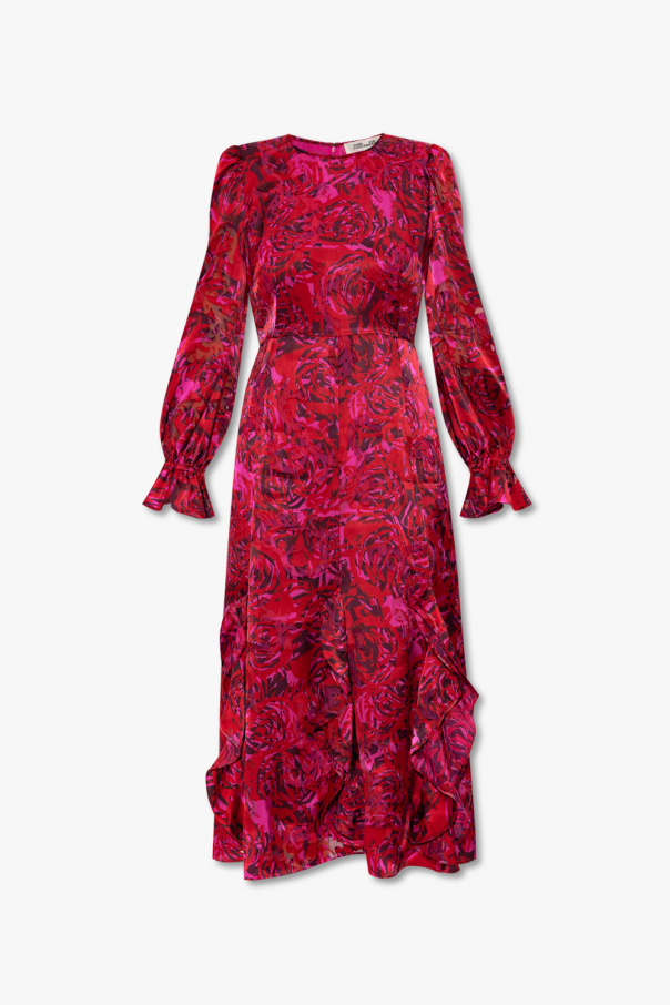woman erika cavallini dresses printed cotton dress ‘Iva’ ruffled dress