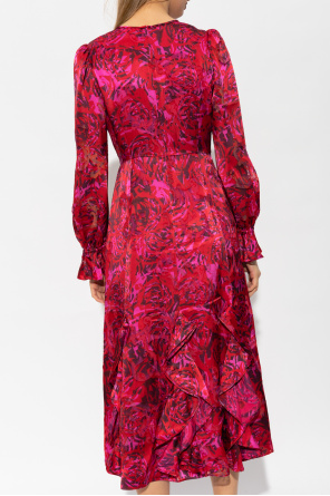 woman erika cavallini dresses printed cotton dress ‘Iva’ ruffled dress