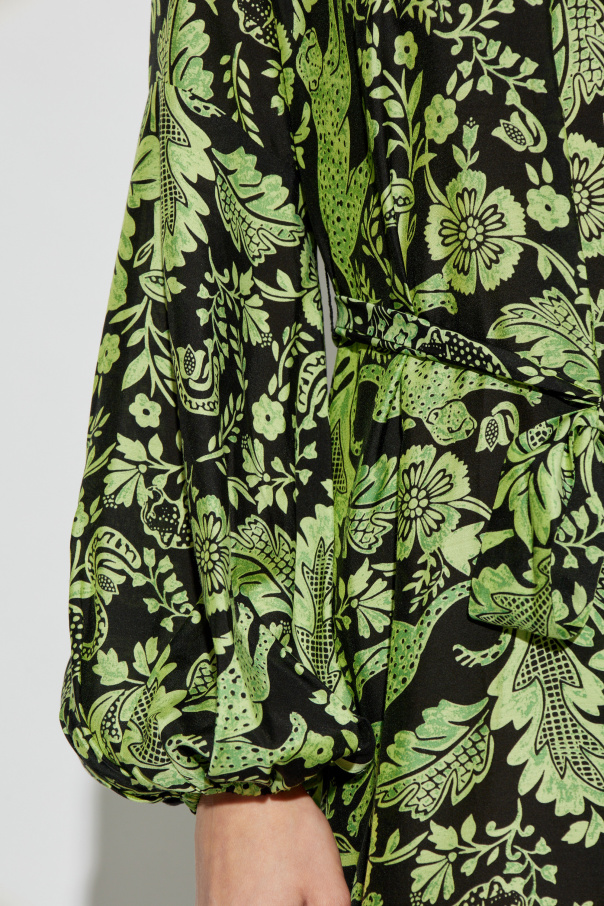 green emerald velvet dress Abigail Silk Jersey Maxi Wrap Dress main image 1