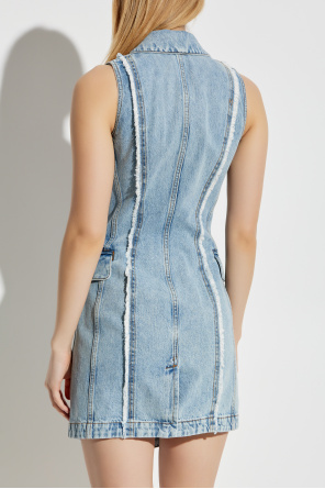 Balmain Jeanskleid mit rohem Finish