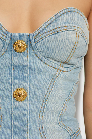 Balmain Kurzes Jeanskleid