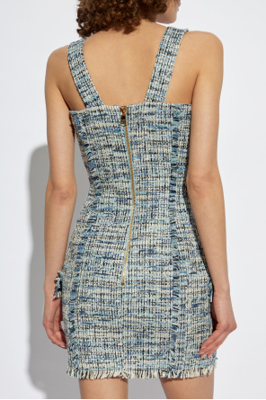 Balmain Vestido de tirantes de tweed