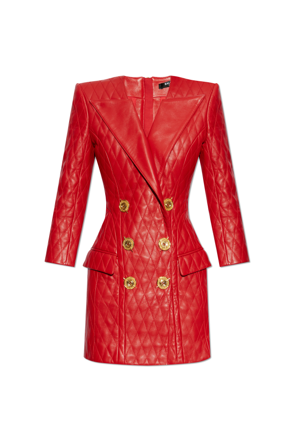 Leather dress with appliqués, zdjęcie 1 Leather dress with appliqués od Balmain