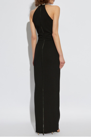 Balmain Kleid mit glänzenden Kristallen am Ausschnitt