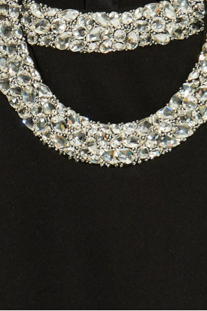 Balmain Kleid mit glänzenden Kristallen am Ausschnitt