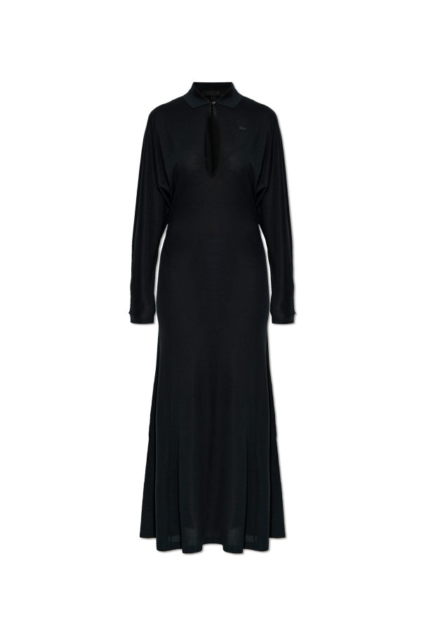Silk dress with logo patch od LACOSTE RUNWAY
