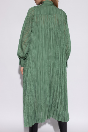 Samsøe Samsøe Pleated cotton-hemp dress