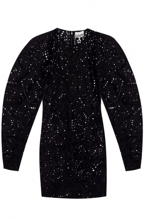 Long-sleeved openwork dress od Ganni