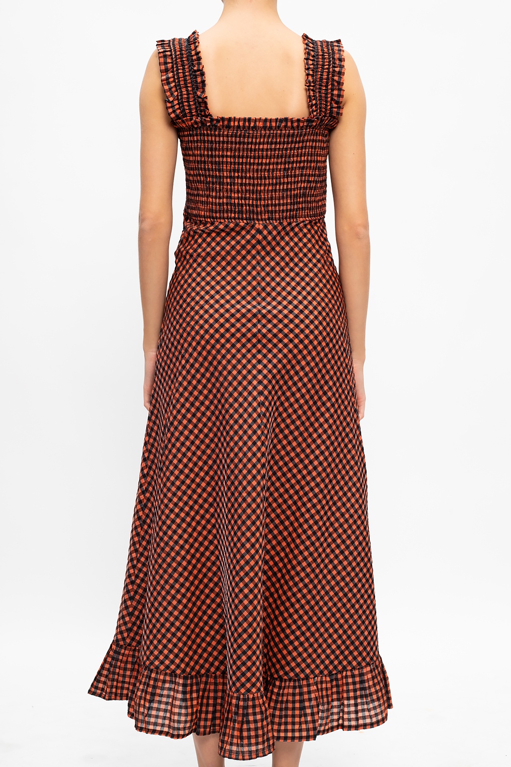 ganni checkered dress