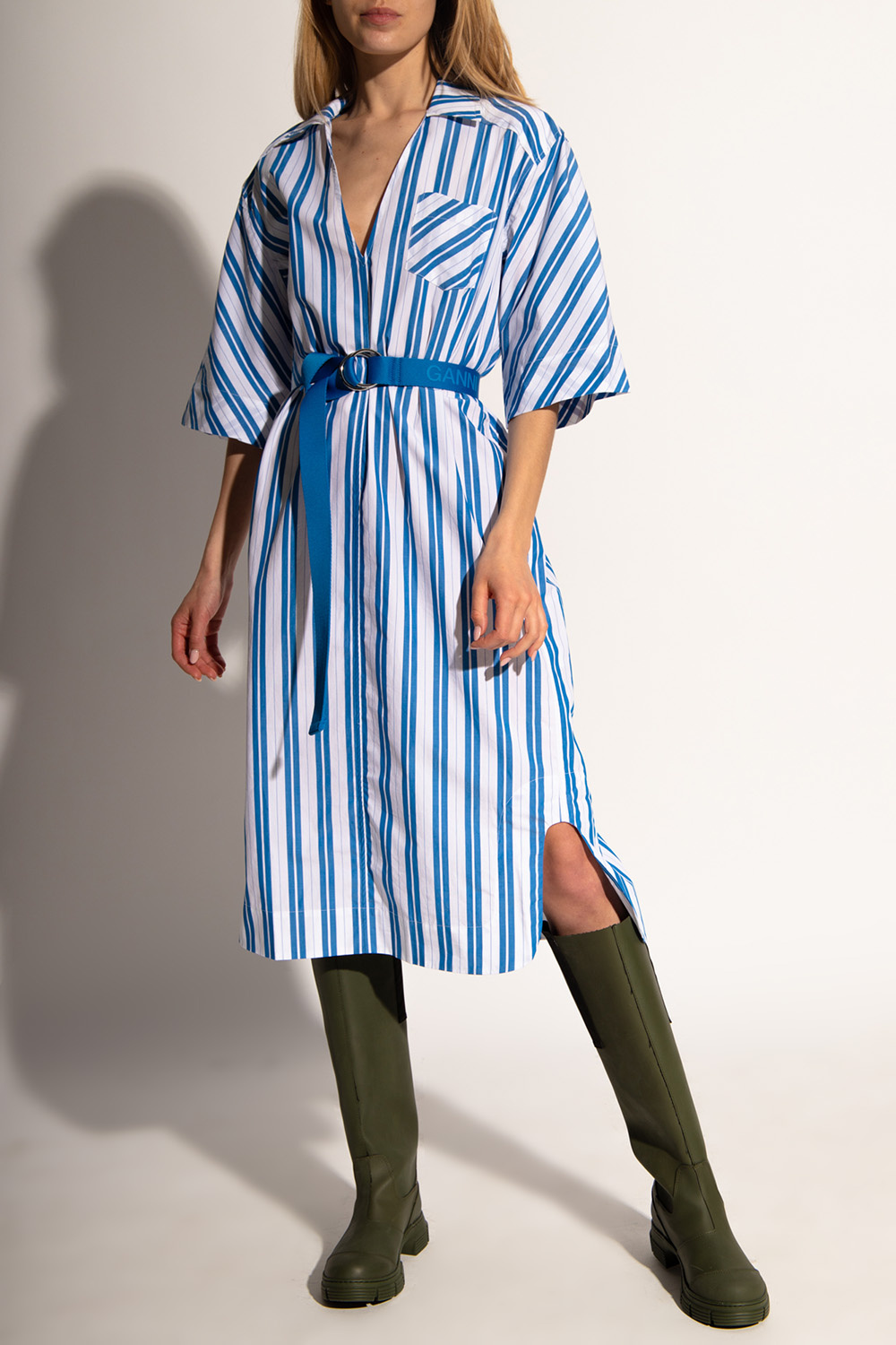 Ganni Oversize dress with shorts sleeves