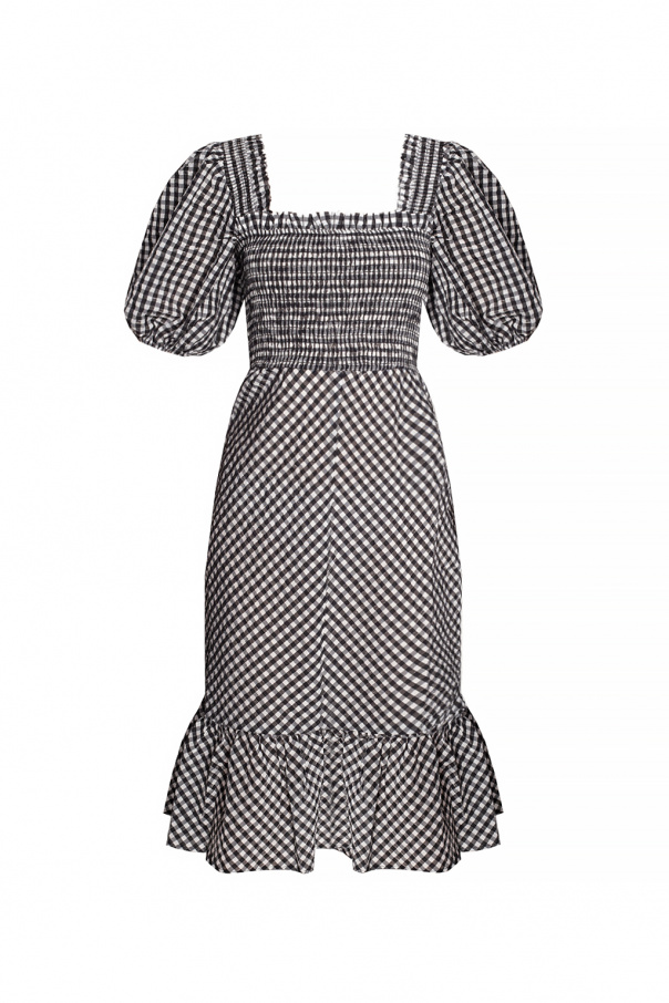 Ganni twisted-strap mid-length dress