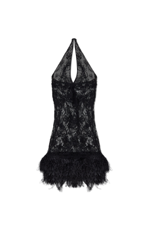 Lace dress with feathers strucia