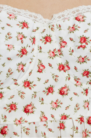 Dolce & Gabbana Vestido de algodón con acabado de encaje