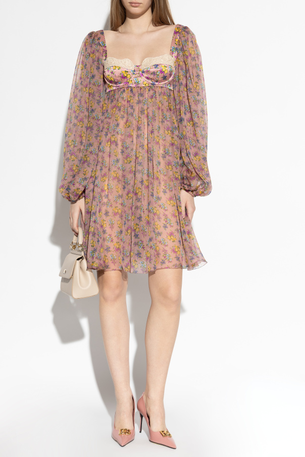 Dolce & Gabbana Vestido de seda con estampado floral