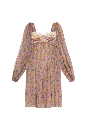 Silk dress with floral motif