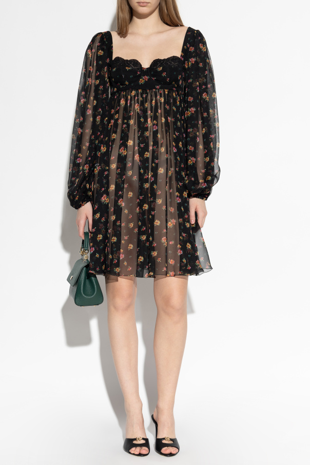 Dolce & Gabbana Vestido de seda con estampado floral