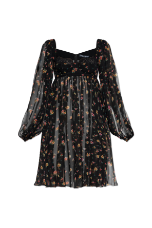Silk dress with floral motif