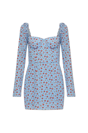 Silk dress with floral motif