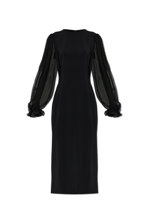 Dress with puff sleeves