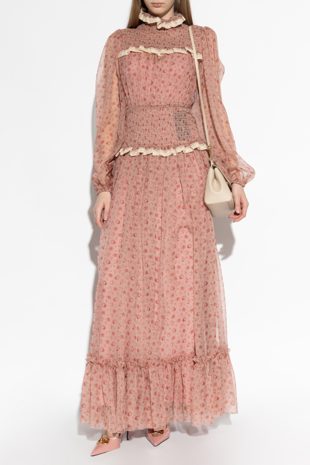 Dolce & Gabbana Vestido de seda con motivo floral