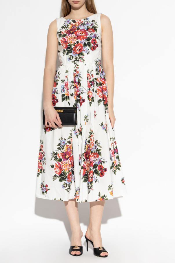 Dolce & Gabbana Vestido de algodón con estampado floral