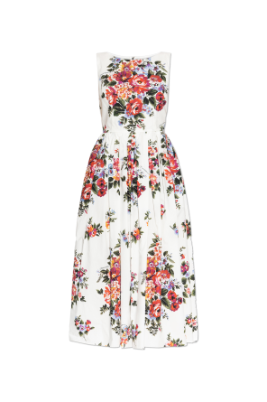 Cotton dress with floral motif