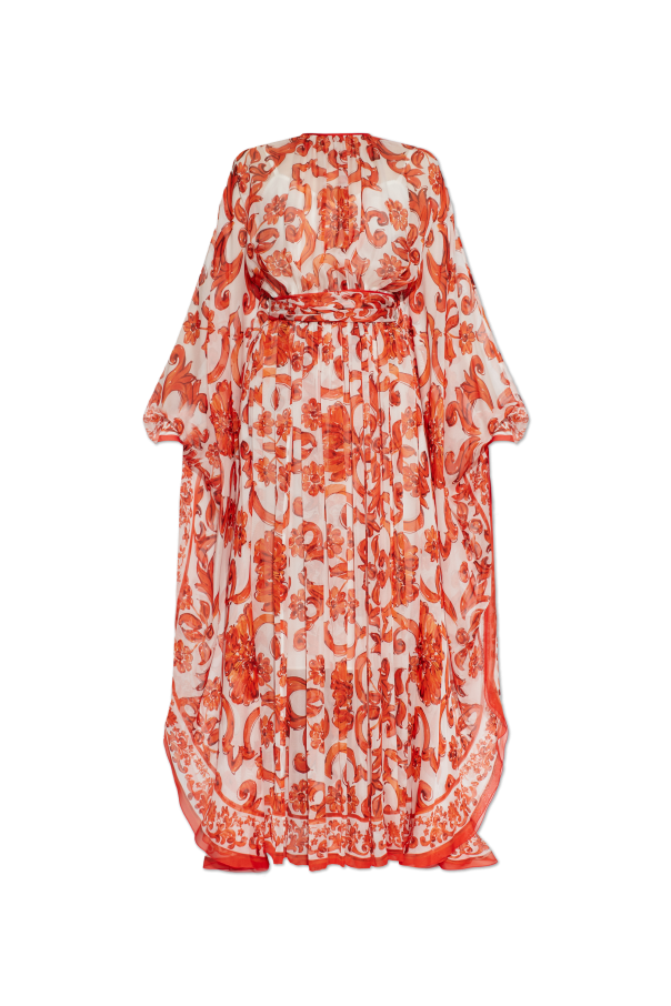 Silk dress with 'Majolica' print od Dolce & Gabbana