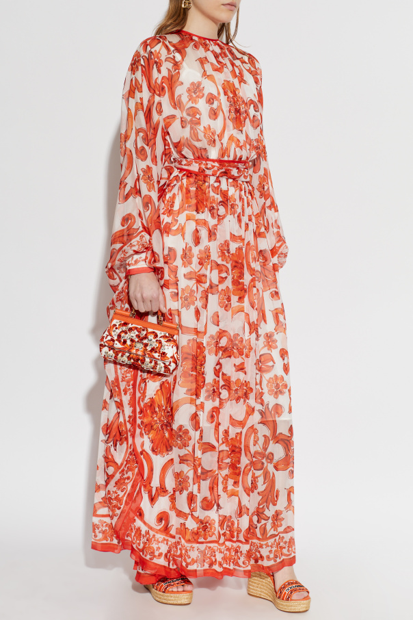 Dolce & Gabbana Silk dress with 'Majolica' print