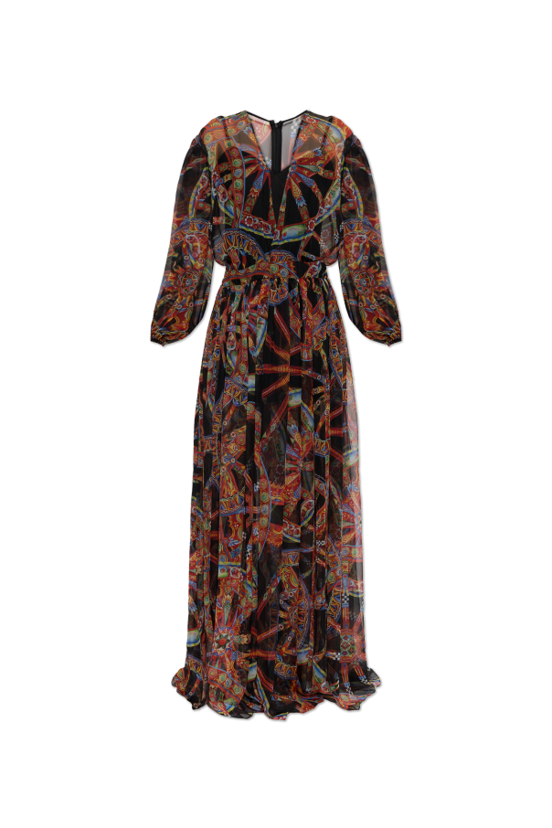 Silk dress with 'Carretto' print od Dolce & Gabbana