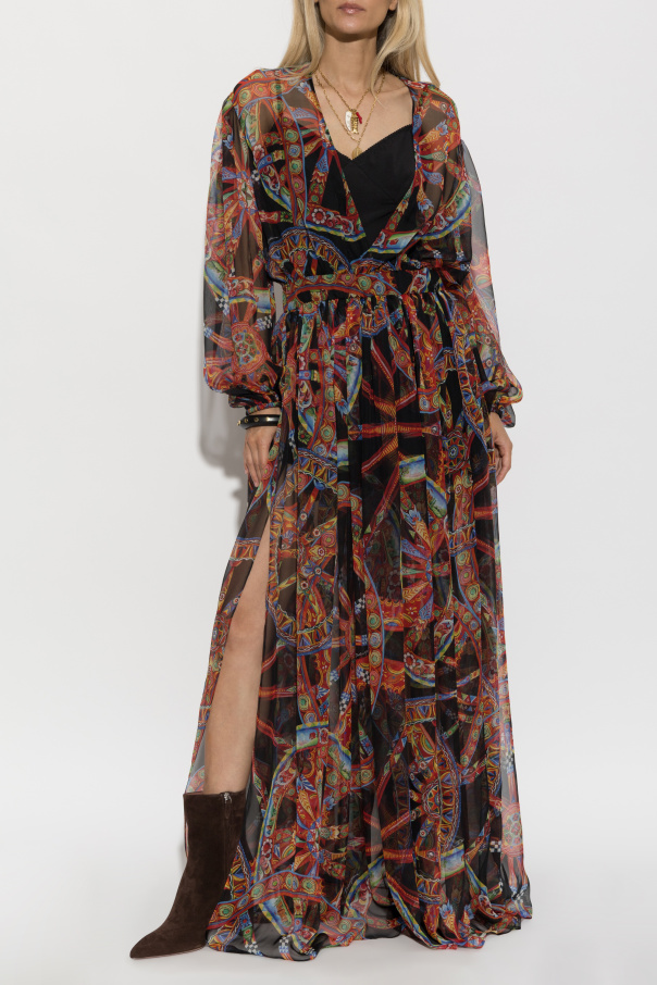 Dolce & Gabbana Silk dress with 'Carretto' print