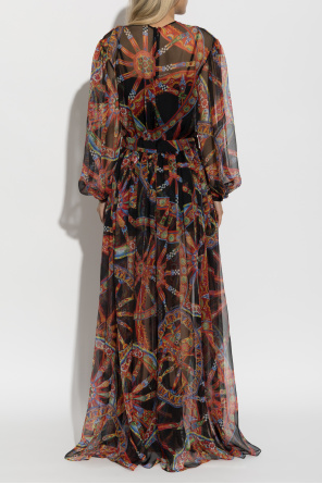 Dolce & Gabbana Silk dress with 'Carretto' print