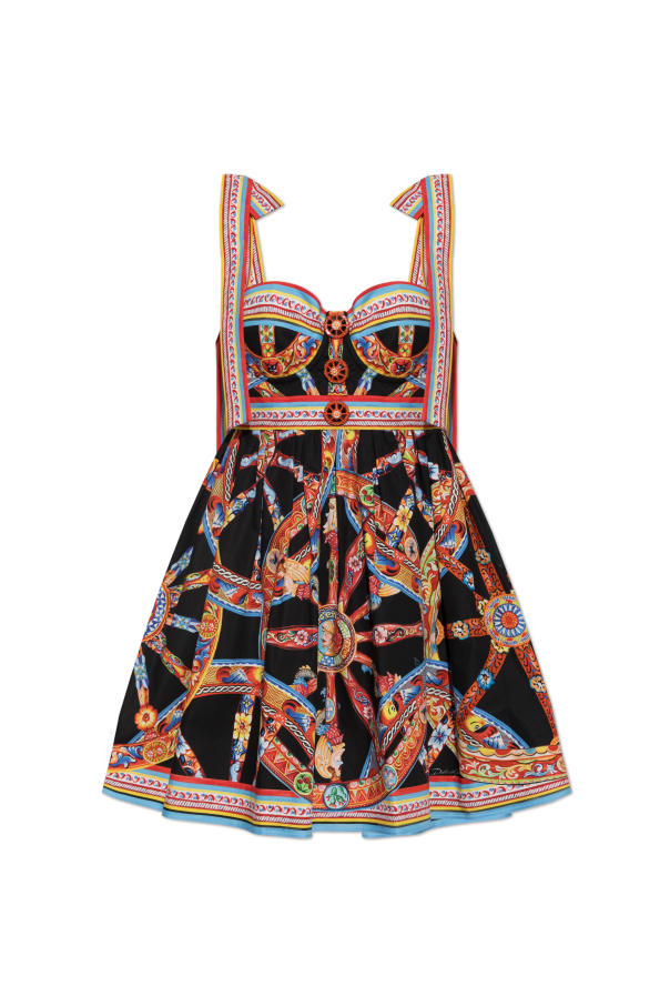 Cotton dress with 'Carretto' print od Dolce & Gabbana